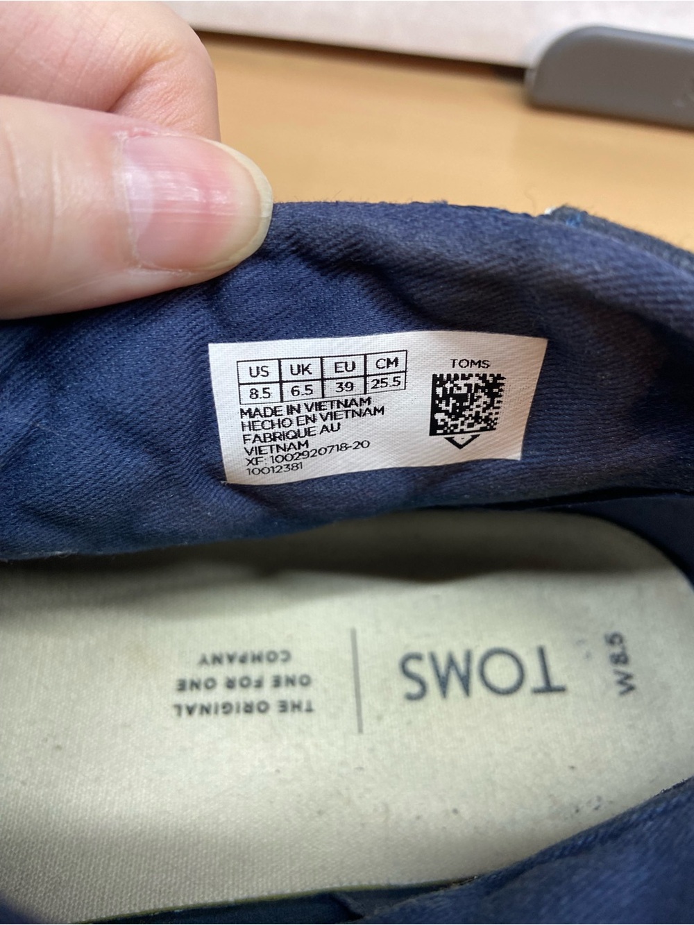 Toms Navy Quilted Slip-On Sneakers with Gum Sole - Picture 4 of 5